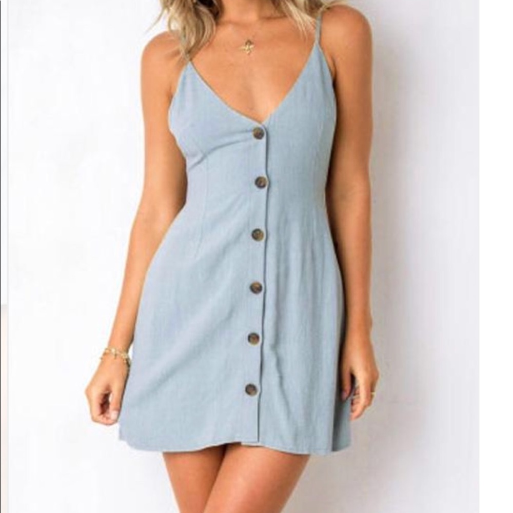 Veni Mini Baby Blue Strap Dress